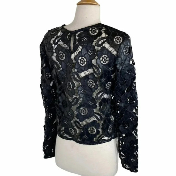 Bisou Bisou XS faux leather lace style top LNC - Picture 3 of 5
